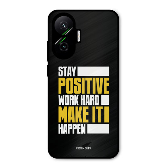 Stay Happy Poco F7 5G Mobile Back Cover - Typography PrintShield Case