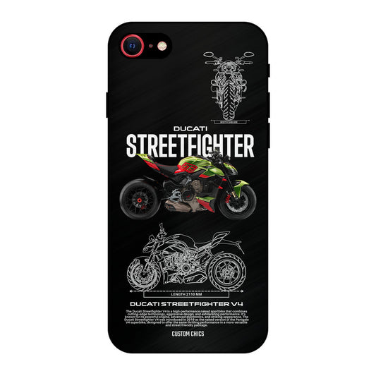 Streetfighter Bike iPhone SE 2020 Mobile Back Cover - Car&Bike PrintShield Case