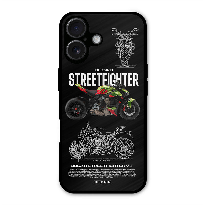 Streetfighter Bike iPhone 16 Mobile Back Cover - Car&Bike PrintShield Case