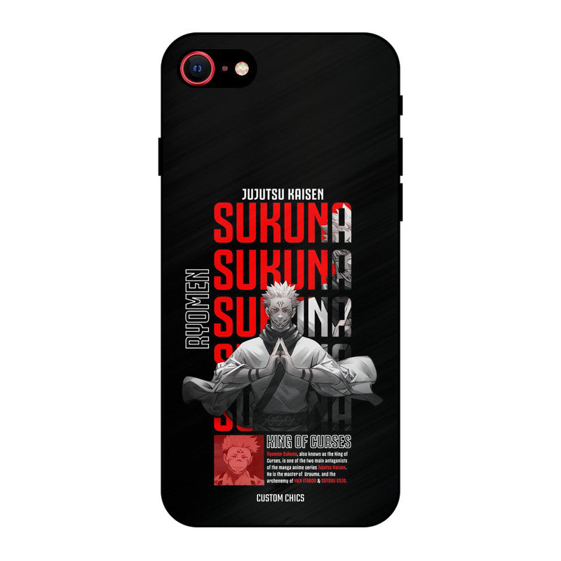 Sukuna Typo iPhone SE 2020 Mobile Back Cover - Anime PrintShield Case