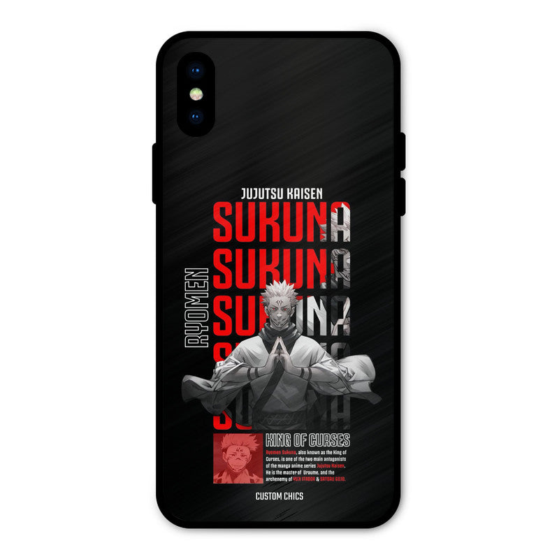 Sukuna Typo iPhone X Mobile Back Cover - Anime PrintShield Case