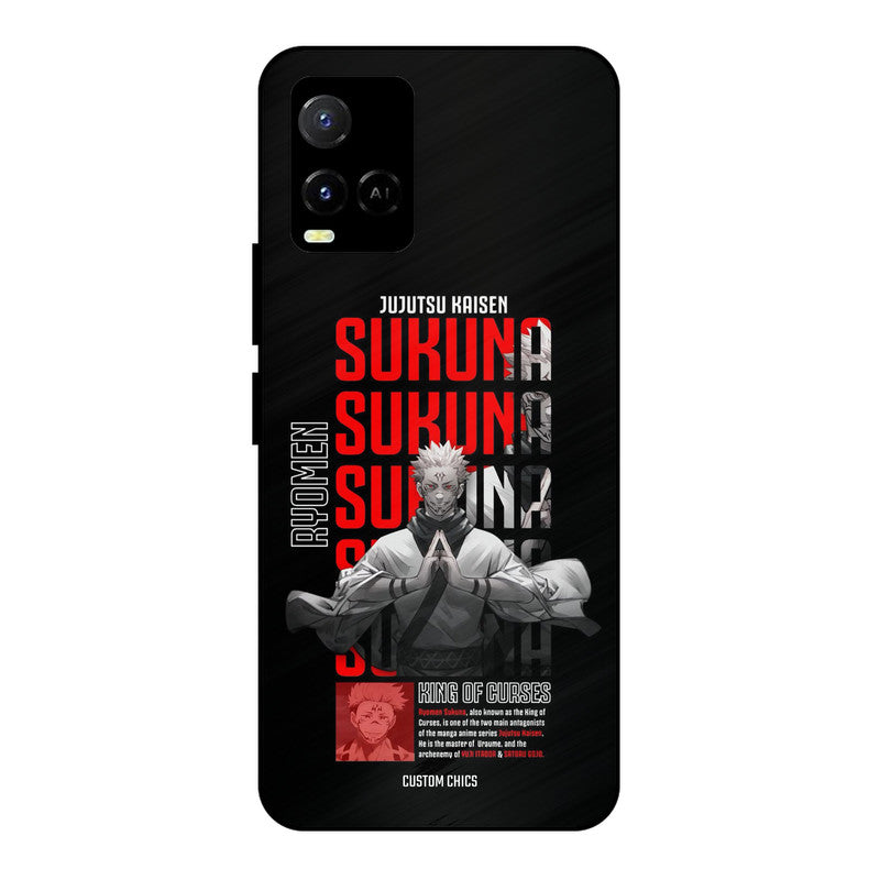 Sukuna Typo Vivo Y33s Mobile Back Cover - Anime PrintShield Case