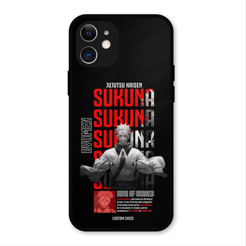 Sukuna Typo iPhone 12 Mobile Back Cover - Anime PrintShield Case