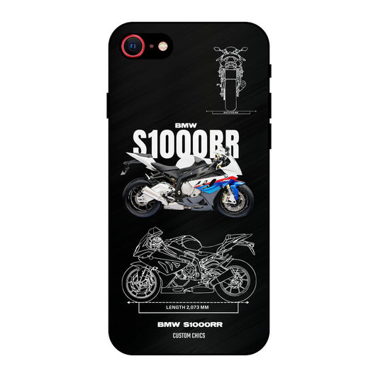 Super Blue Bike iPhone SE 2020 Mobile Back Cover - Car&Bike PrintShield Case