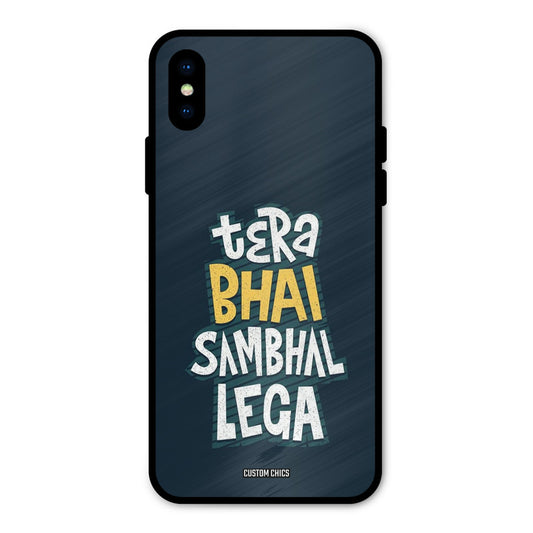 Tera Bhai iPhone X Mobile Back Cover - Typography PrintShield Case