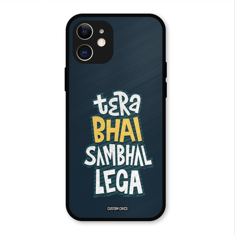Tera Bhai iPhone 12 Mobile Back Cover - Typography PrintShield Case