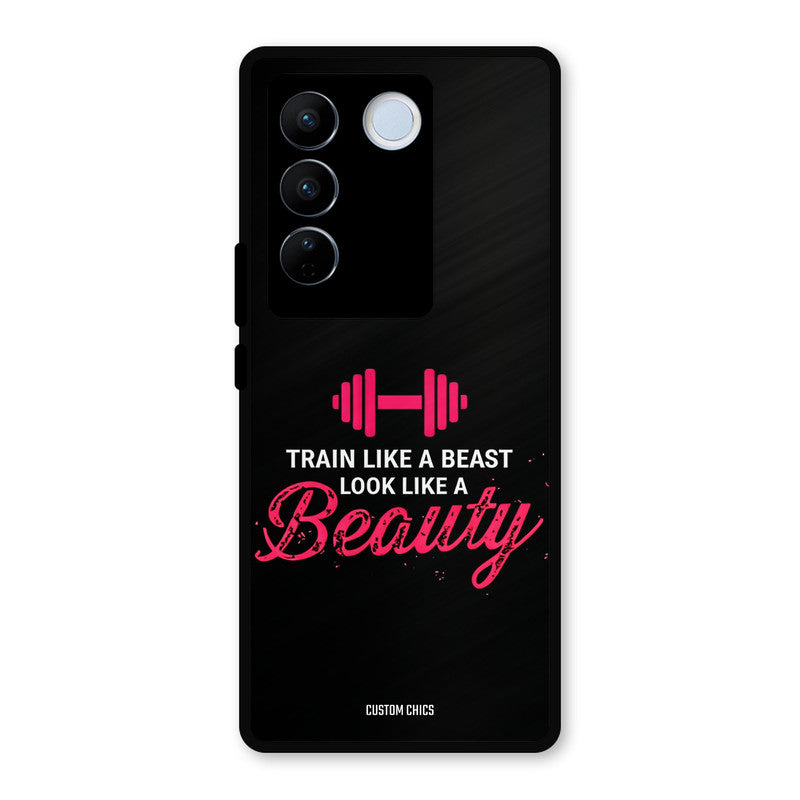 Train Like Beast Vivo V27 Pro Mobile Back Cover - Typography PrintShield Case