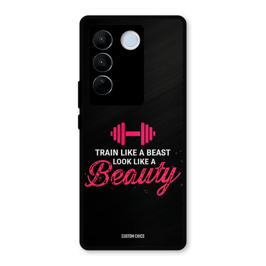 Train Like Beast Vivo V27 Pro Mobile Back Cover - Typography PrintShield Case