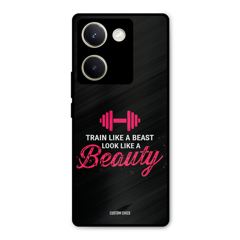 Train Like Beast Vivo Y200 Pro Mobile Back Cover - Typography PrintShield Case