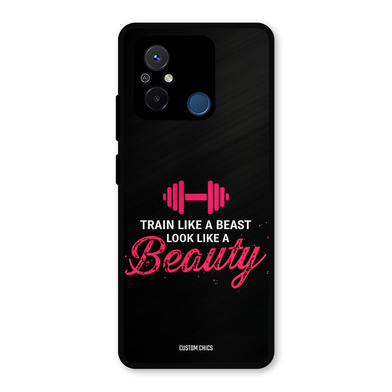 Train Like Beast Redmi 12c Mobile Back Cover - Typography PrintShield Case