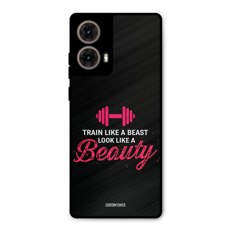 Train Like Beast Moto G85 Mobile Back Cover - Typography PrintShield Case