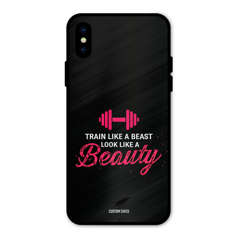 Train Like Beast iPhone X Mobile Back Cover - Typography PrintShield Case