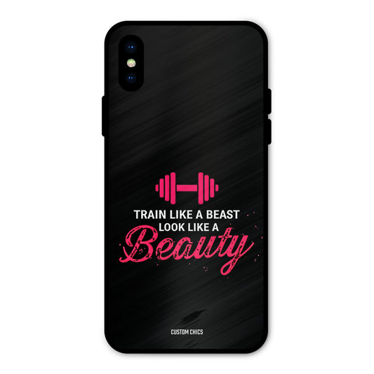 Train Like Beast iPhone X Mobile Back Cover - Typography PrintShield Case