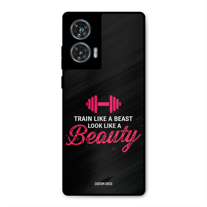 Train Like Beast Moto G96 Mobile Back Cover - Typography PrintShield Case