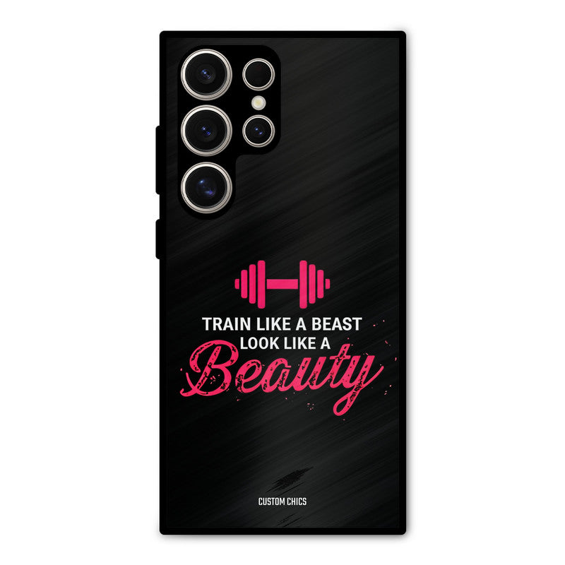 Train Like Beast Samsung Galaxy S24 Ultra Mobile Back Cover - Typography PrintShield Case