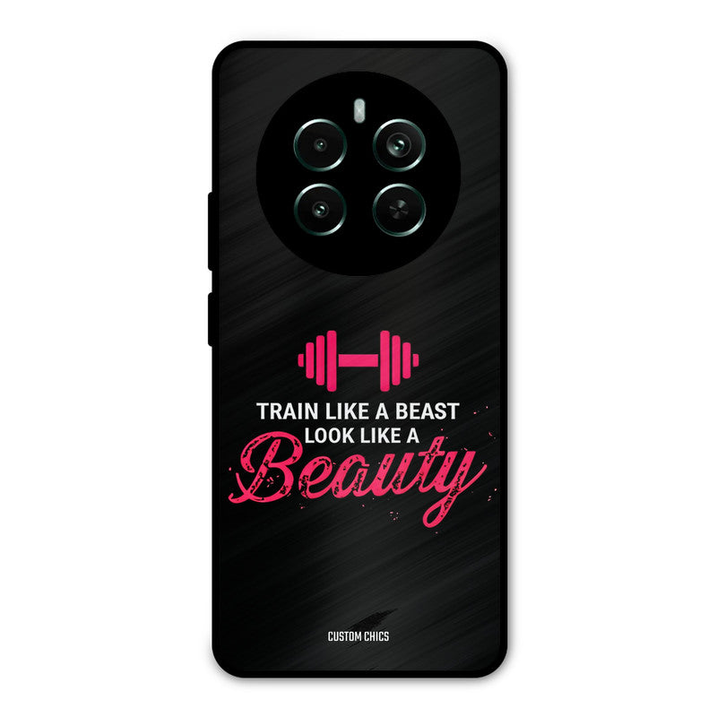Train Like Beast Realme 12 Plus Mobile Back Cover - Typography PrintShield Case