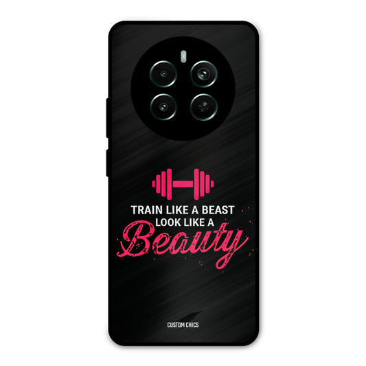 Train Like Beast Realme 12 Plus Mobile Back Cover - Typography PrintShield Case