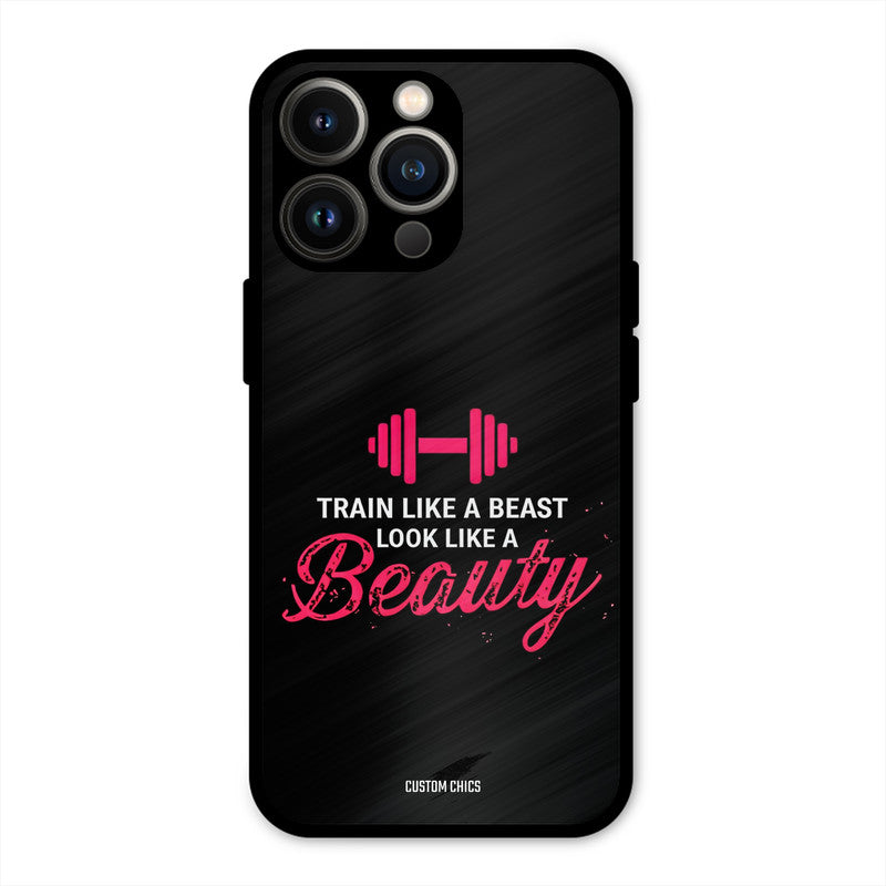 Train Like Beast iPhone 13 Pro Mobile Back Cover - Typography PrintShield Case