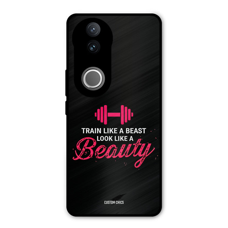 Train Like Beast Vivo V50 Mobile Back Cover - Typography PrintShield Case