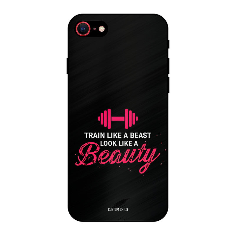 Train Like Beast iPhone SE 2020 Mobile Back Cover - Typography PrintShield Case