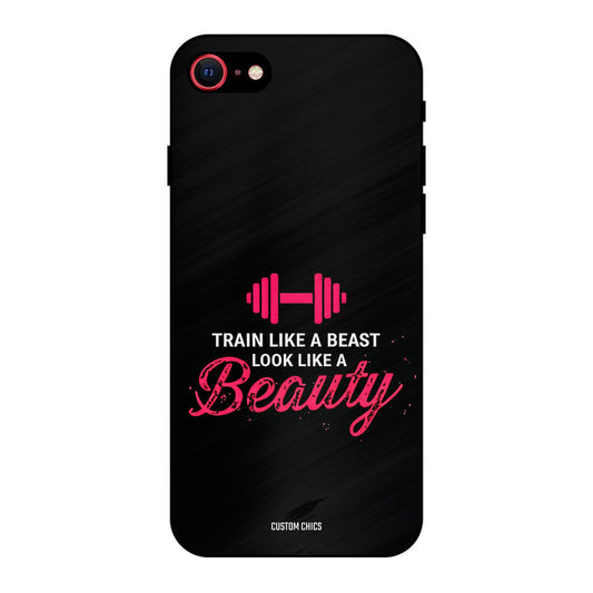 Train Like Beast iPhone SE 2020 Mobile Back Cover - Typography PrintShield Case