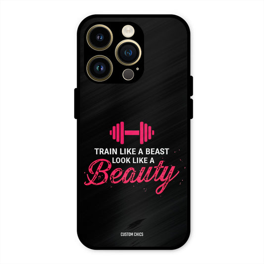 Train Like Beast iPhone 14 Pro Max Mobile Back Cover - Typography PrintShield Case