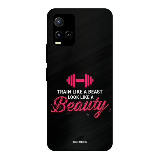 Train Like Beast Vivo Y33s Mobile Back Cover - Typography PrintShield Case