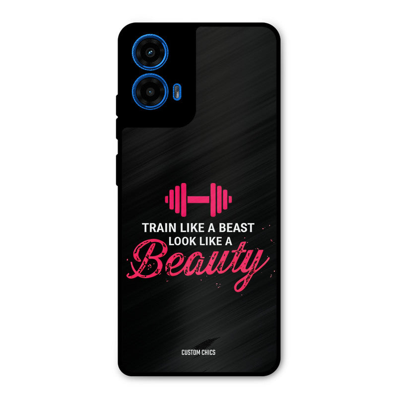 Train Like Beast Moto G45 Mobile Back Cover - Typography PrintShield Case