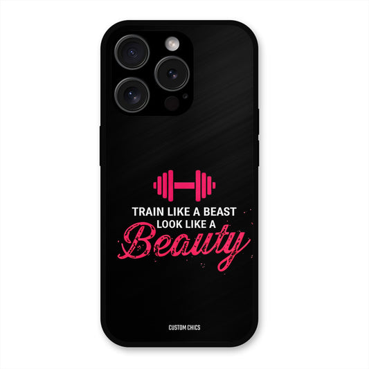 Train Like Beast iPhone 15 Pro Max Mobile Back Cover - Typography PrintShield Case