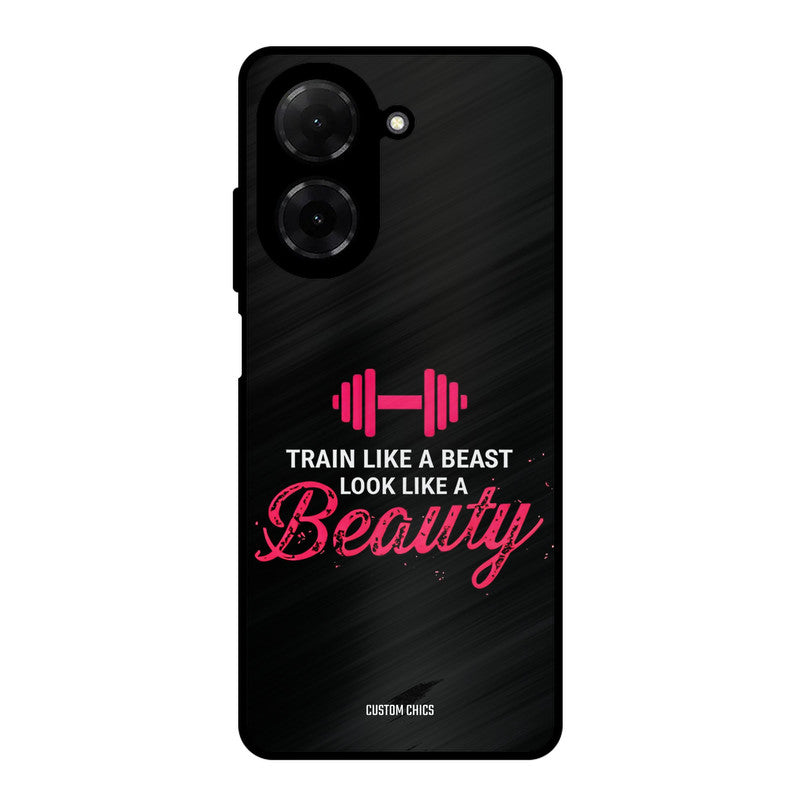 Train Like Beast Poco C71 Mobile Back Cover - Typography PrintShield Case