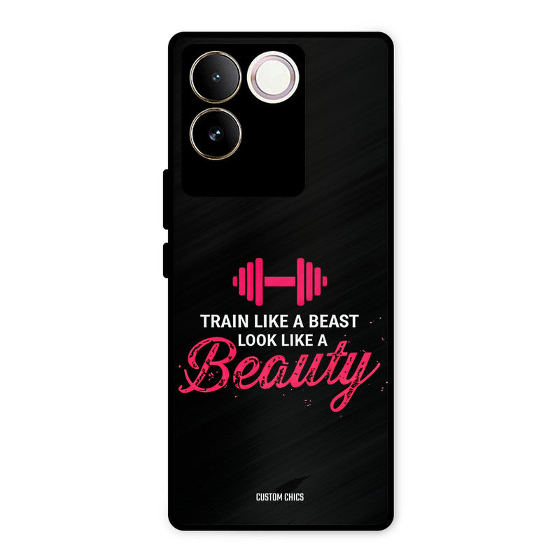 Train Like Beast Vivo T2 Pro Mobile Back Cover - Typography PrintShield Case