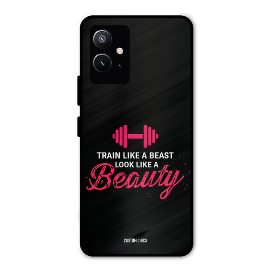 Train Like Beast Vivo Y75 5G Mobile Back Cover - Typography PrintShield Case