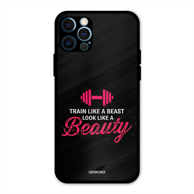 Train Like Beast iPhone 12 Pro Mobile Back Cover - Typography PrintShield Case