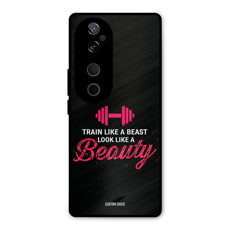 Train Like Beast Vivo V40 Pro Mobile Back Cover - Typography PrintShield Case