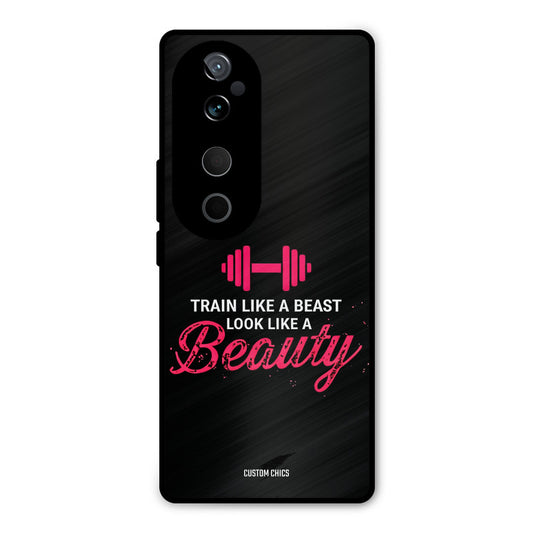 Train Like Beast Vivo V40 Pro Mobile Back Cover - Typography PrintShield Case