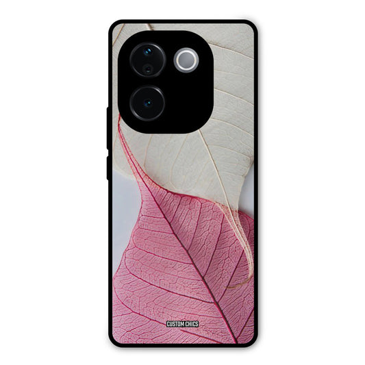 Transparent Leaf Vivo T3 Pro Mobile Back Cover - Aesthetic PrintShield Case