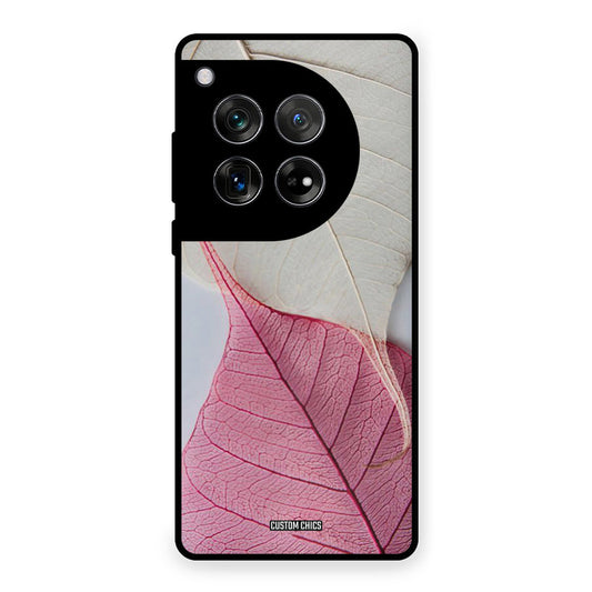 Transparent Leaf OnePlus 12 Mobile Back Cover - Aesthetic PrintShield Case