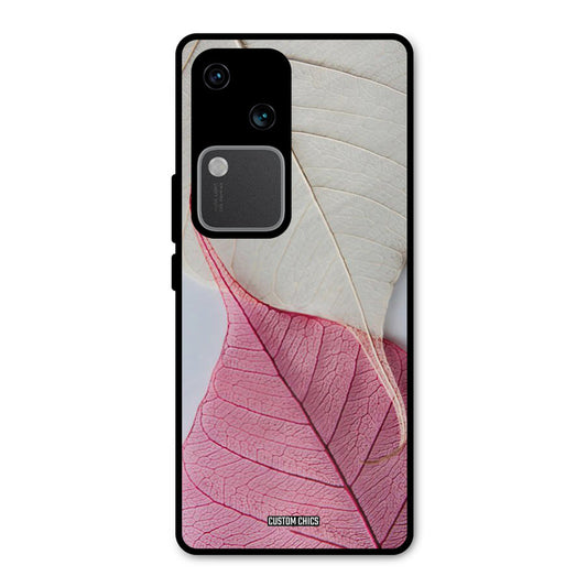 Transparent Leaf Vivo V30 Mobile Back Cover - Aesthetic PrintShield Case