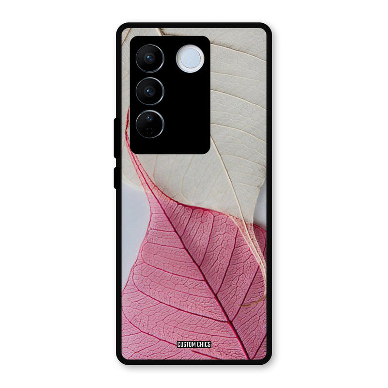 Transparent Leaf Vivo V27 Pro Mobile Back Cover - Aesthetic PrintShield Case