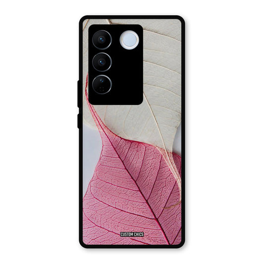 Transparent Leaf Vivo V27 Pro Mobile Back Cover - Aesthetic PrintShield Case