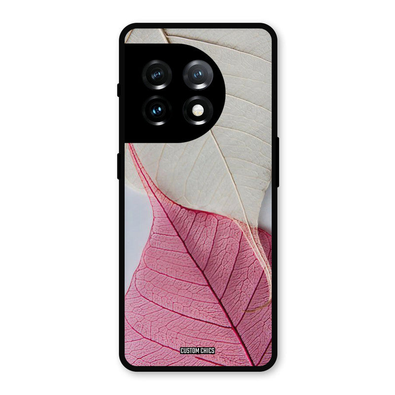 Transparent Leaf OnePlus 11 Mobile Back Cover - Aesthetic PrintShield Case