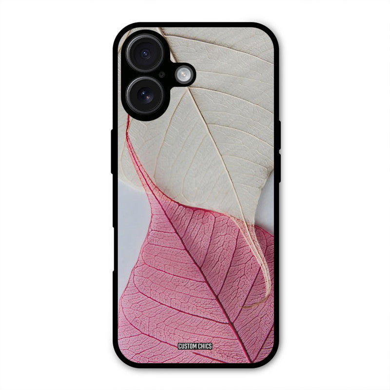 Transparent Leaf iPhone 16 Plus Mobile Back Cover - Aesthetic PrintShield Case