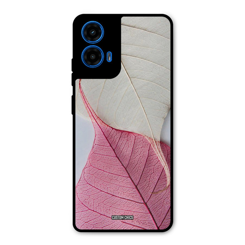 Transparent Leaf Moto G45 Mobile Back Cover - Aesthetic PrintShield Case