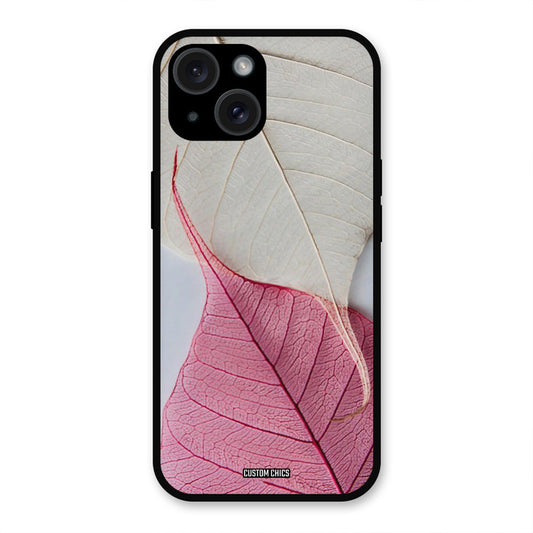 Transparent Leaf iPhone 15 Mobile Back Cover - Aesthetic PrintShield Case