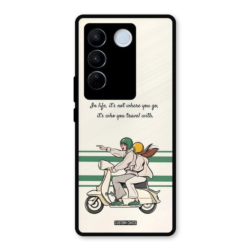 Travel Partner Vivo V27 Pro Mobile Back Cover - Cute PrintShield Case