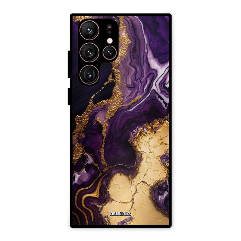 Viole Gold Samsung Galaxy S22 Ultra Mobile Back Cover - Aesthetic PrintShield Case