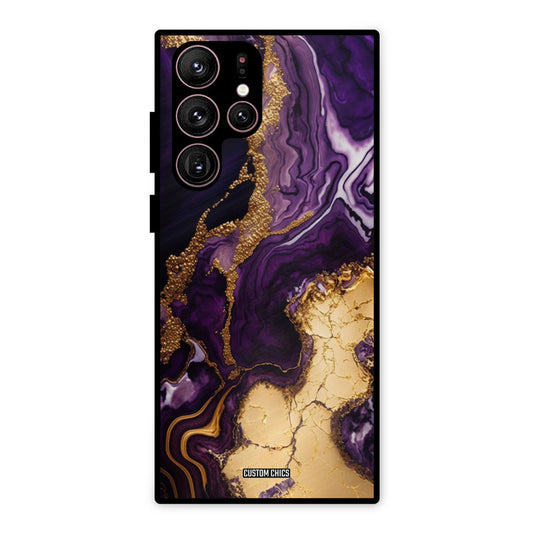 Viole Gold Samsung Galaxy S22 Ultra Mobile Back Cover - Aesthetic PrintShield Case