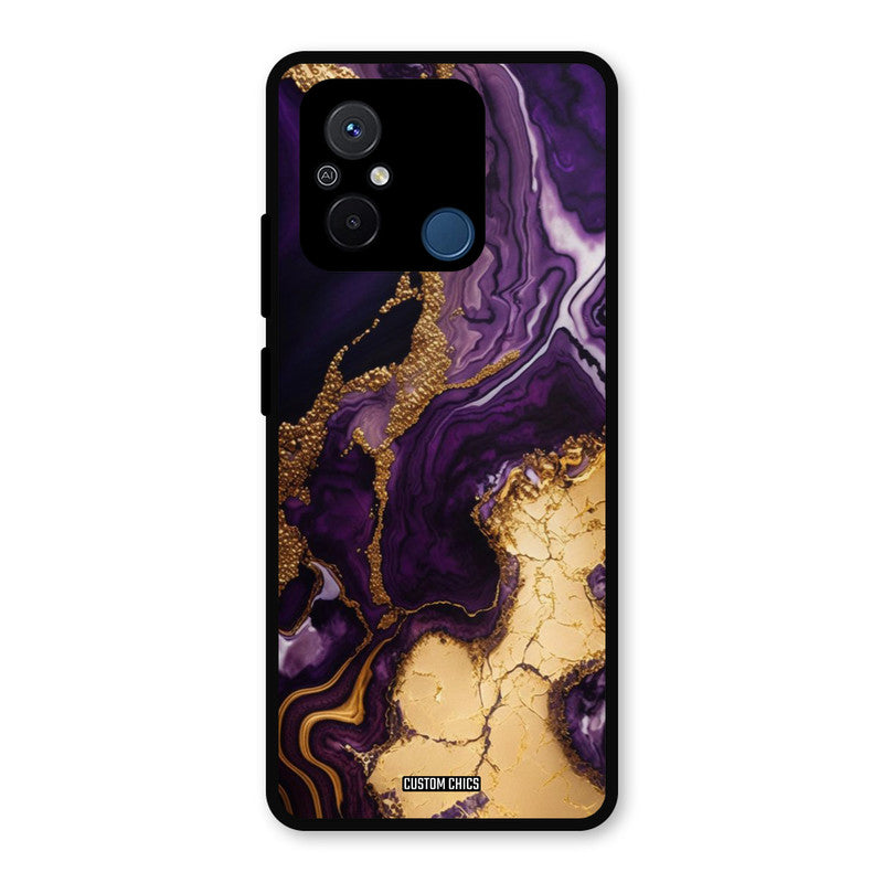 Viole Gold Redmi 12c Mobile Back Cover - Aesthetic PrintShield Case