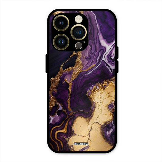 Viole Gold iPhone 14 Pro Max Mobile Back Cover - Aesthetic PrintShield Case