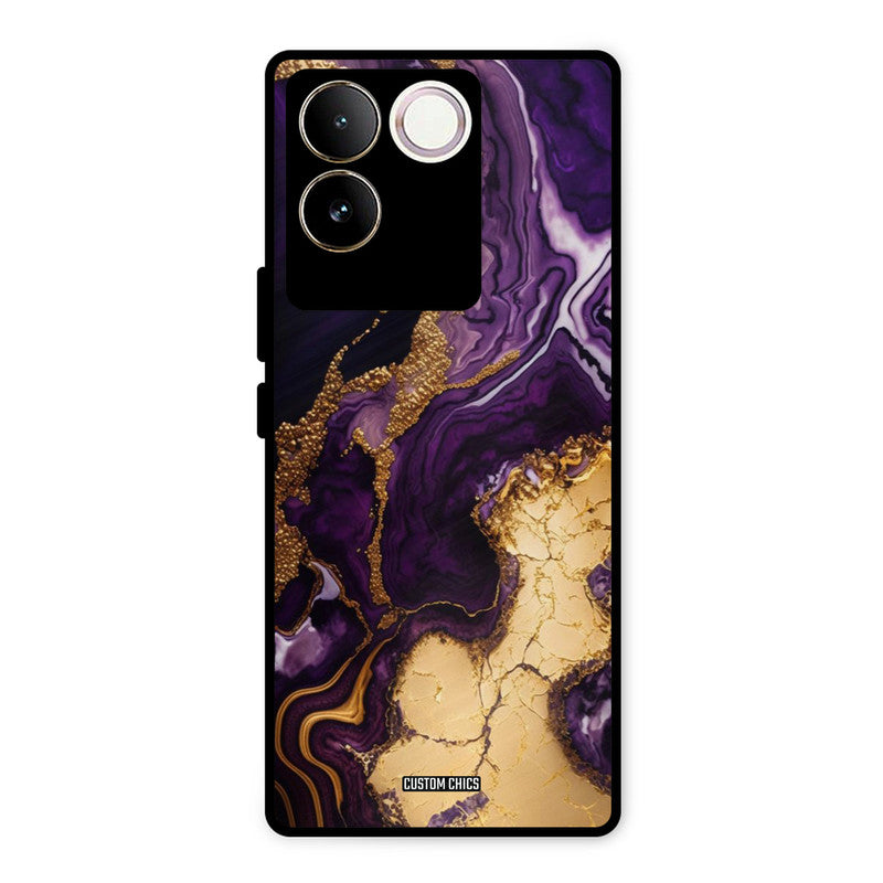 Viole Gold Vivo T2 Pro Mobile Back Cover - Aesthetic PrintShield Case